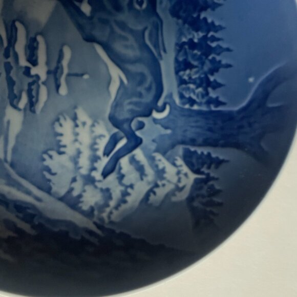 B&G Copenhagen 1964 Christmas Plate, made in Denmark 7" Blue & White wall decor - Picture 3 of 6